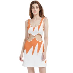 Orange Background Halloween Velour Cutout Dress by Cemarart