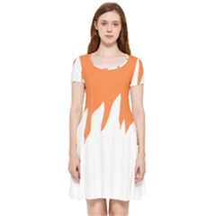 Orange Background Halloween Inside Out Cap Sleeve Dress by Cemarart