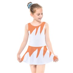 Orange Background Halloween Kids  Skater Dress Swimsuit by Cemarart