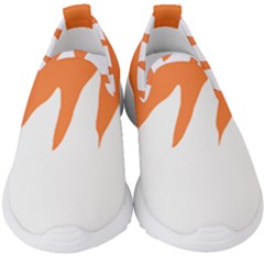 Orange Background Halloween Kids  Slip On Sneakers by Cemarart