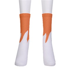 Orange Background Halloween Crew Socks by Cemarart