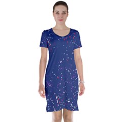 Texture Grunge Speckles Dots Short Sleeve Nightdress by Cemarart