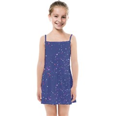 Texture Grunge Speckles Dots Kids  Summer Sun Dress by Cemarart