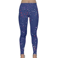 Texture Grunge Speckles Dots Lightweight Velour Classic Yoga Leggings by Cemarart