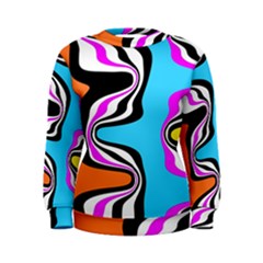 Liquid Warp Background Orange Blue Women s Sweatshirt by Cemarart