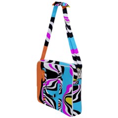 Liquid Warp Background Orange Blue Cross Body Office Bag by Cemarart