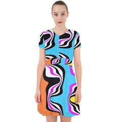 Liquid Warp Background Orange Blue Adorable In Chiffon Dress by Cemarart