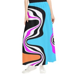 Liquid Warp Background Orange Blue Maxi Chiffon Skirt by Cemarart