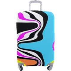 Liquid Warp Background Orange Blue Luggage Cover (large) by Cemarart