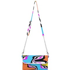 Liquid Warp Background Orange Blue Mini Crossbody Handbag by Cemarart