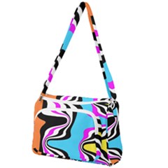 Liquid Warp Background Orange Blue Front Pocket Crossbody Bag by Cemarart