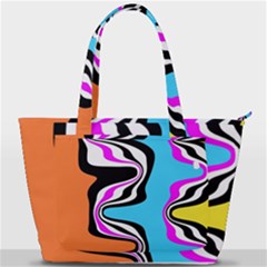 Liquid Warp Background Orange Blue Back Pocket Shoulder Bag  by Cemarart