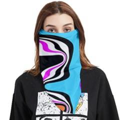 Liquid Warp Background Orange Blue Face Covering Bandana (triangle) by Cemarart