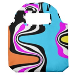 Liquid Warp Background Orange Blue Premium Foldable Grocery Recycle Bag by Cemarart