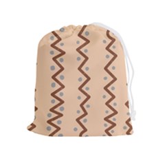 Print Pattern Minimal Tribal Drawstring Pouch (xl) by Cemarart