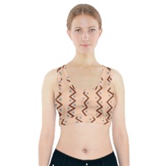 Print Pattern Minimal Tribal Sports Bra With Pocket by Cemarart