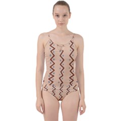 Print Pattern Minimal Tribal Cut Out Top Tankini Set by Cemarart