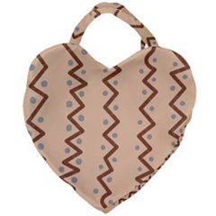 Print Pattern Minimal Tribal Giant Heart Shaped Tote by Cemarart