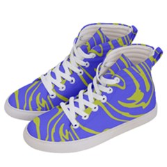 Blue Green Abstract Men s Hi-top Skate Sneakers by Cemarart