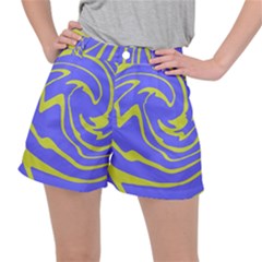 Blue Green Abstract Women s Ripstop Shorts