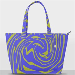 Blue Green Abstract Back Pocket Shoulder Bag  by Cemarart