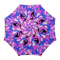 Swirl Pink White Blue Black Golf Umbrellas by Cemarart