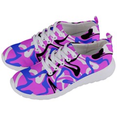 Swirl Pink White Blue Black Men s Lightweight Sports Shoes by Cemarart