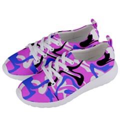 Swirl Pink White Blue Black Women s Lightweight Sports Shoes by Cemarart