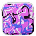 Swirl Pink White Blue Black Mini Square Pouch View1