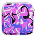 Swirl Pink White Blue Black Mini Square Pouch View2