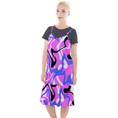 Swirl Pink White Blue Black Camis Fishtail Dress by Cemarart