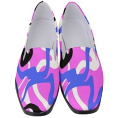 Swirl Pink White Blue Black Women s Classic Loafer Heels by Cemarart