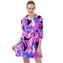 Swirl Pink White Blue Black Mini Skater Shirt Dress View1