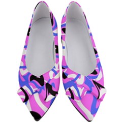 Swirl Pink White Blue Black Women s Bow Heels by Cemarart