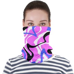 Swirl Pink White Blue Black Face Seamless Bandana (adult) by Cemarart