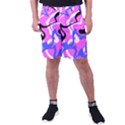 Swirl Pink White Blue Black Men s Pocket Shorts View1