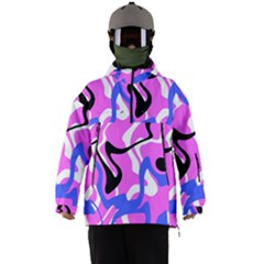 Swirl Pink White Blue Black Men s Ski And Snowboard Waterproof Breathable Jacket