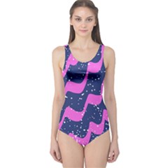 Texture Watercolour Liquify One Piece Swimsuit by Cemarart