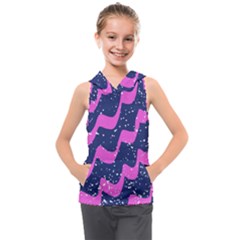 Texture Watercolour Liquify Kids  Sleeveless Hoodie by Cemarart