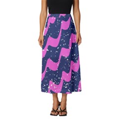 Texture Watercolour Liquify Classic Midi Chiffon Skirt by Cemarart