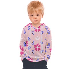 Flower Heart Print Pattern Pink Kids  Overhead Hoodie