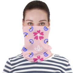 Flower Heart Print Pattern Pink Face Seamless Bandana (adult) by Cemarart