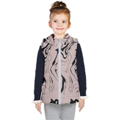 Chic Boho Decor Background Print Kids  Hooded Puffer Vest by Cemarart