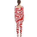 Red White Background Swirl Playful Long Sleeve Catsuit View2