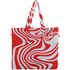 Red White Background Swirl Playful Canvas Travel Bag by Cemarart