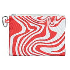 Red White Background Swirl Playful Canvas Cosmetic Bag (xl) by Cemarart