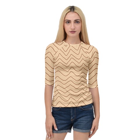 Background Wavy Zig Zag Lines Quarter Sleeve Raglan T-shirt by Cemarart