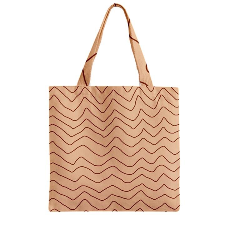 Background Wavy Zig Zag Lines Zipper Grocery Tote Bag