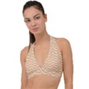 Background Wavy Zig Zag Lines Halter Plunge Bikini Top View1