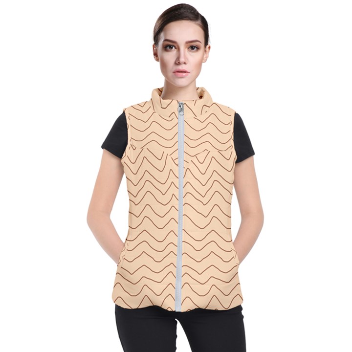 Background Wavy Zig Zag Lines Women s Puffer Vest